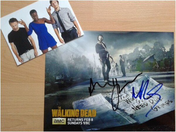 Walking Dead Promo Picture signed by Lincoln and Reedus